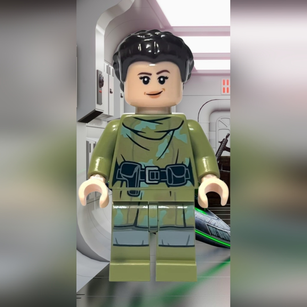 LEGO Minifig sw1296 Princess Leia Green Endor Outfit. UNASSEMBLED New In Bag